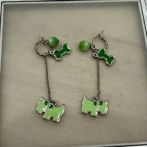 Swatch Green Dog and Bone Earrings